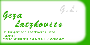 geza latzkovits business card